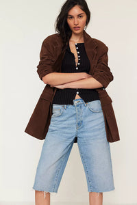 PAPER CUT VEGAN BLAZER - Brown Bear