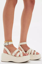 HAZEL FLATFORM SANDALS - Bone Leather