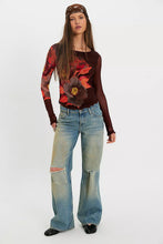 LILY PRINTED TOP - Cocoa Combo