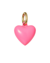 HAPPY HEART CORD CHARM NECKLACE - Brown