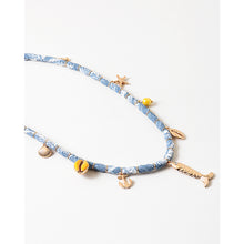 SHEEL SCARF CHARM NECKLAE - Blue