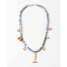 SHEEL SCARF CHARM NECKLAE - Blue
