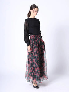 EMBROIDERY SLEEVE KNIT - Black