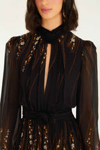 GARDEN SILHOUETE MINI DRESS - Black