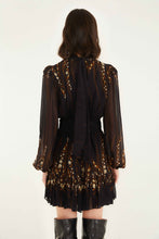 GARDEN SILHOUETE MINI DRESS - Black