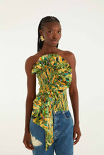 SMOCKED STRAPLESS TOP - Parrots Forest