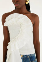 SMOCKED STRAPLESS TOP - White