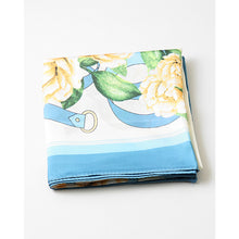 SATIN SCARF - Blue Floral