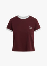 FAVORITE DAUGHTER RINGER TEE - Burgundy/White