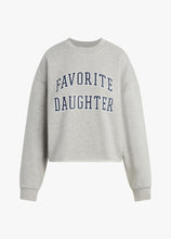 CROPPED COLLEGITE SWEATSHIRT - Heather Grey/ Navy
