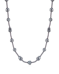 THE PEARL STUD NECKLACE - Blue