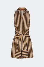 INNA SLEEVELESS POPLIN MINI DRESS - Black/Tan