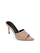LOLITA SUEDE OPEN-TOE MULE- Cappuccino