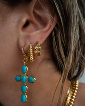 RIDGED MARBELLA HOOPS - Gold