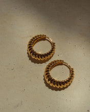 RIDGED MARBELLA HOOPS - Gold