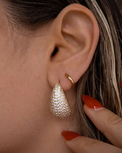 THE PAVE GIA EARINGS - Gold