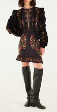 BERRY GARDEN BLACK MINI DRESS