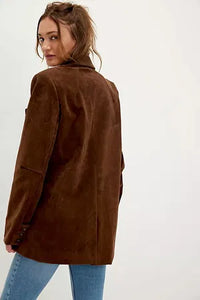 PAPER CUT VEGAN BLAZER - Brown Bear
