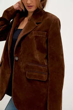 PAPER CUT VEGAN BLAZER - Brown Bear