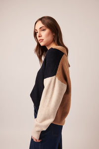 RAELYN SWEATER - Black colour block