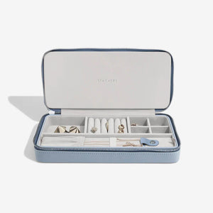 SLEEK NECKLACE TRAVEL JEWELRY BOX  - Dusty Blue