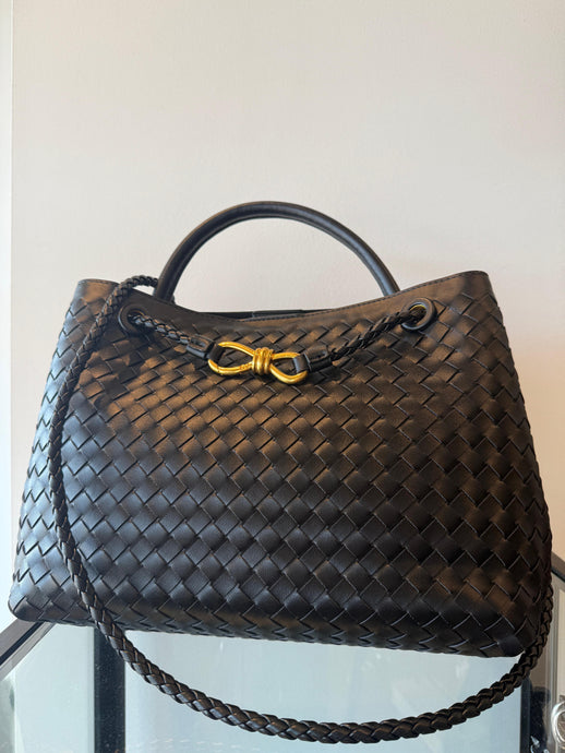 TOP HANDLE SHOULDER BAG - Black