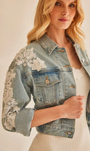 VALEX LACE COMBO DENIM JACKET - Ice Blue