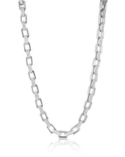 BOXY PAVE CHAIN NECKLACE- Silver