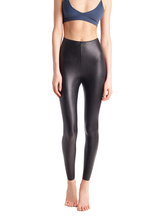 FAUX LEATHER LEGGING WITH PERFECT CONTROL - Black