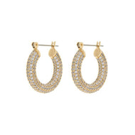 BABY PAVE AMALFI HOOPS - Gold