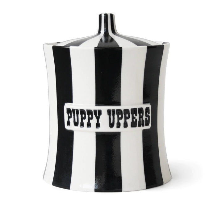 PUPPY UPPERS CANISTER- Black/White